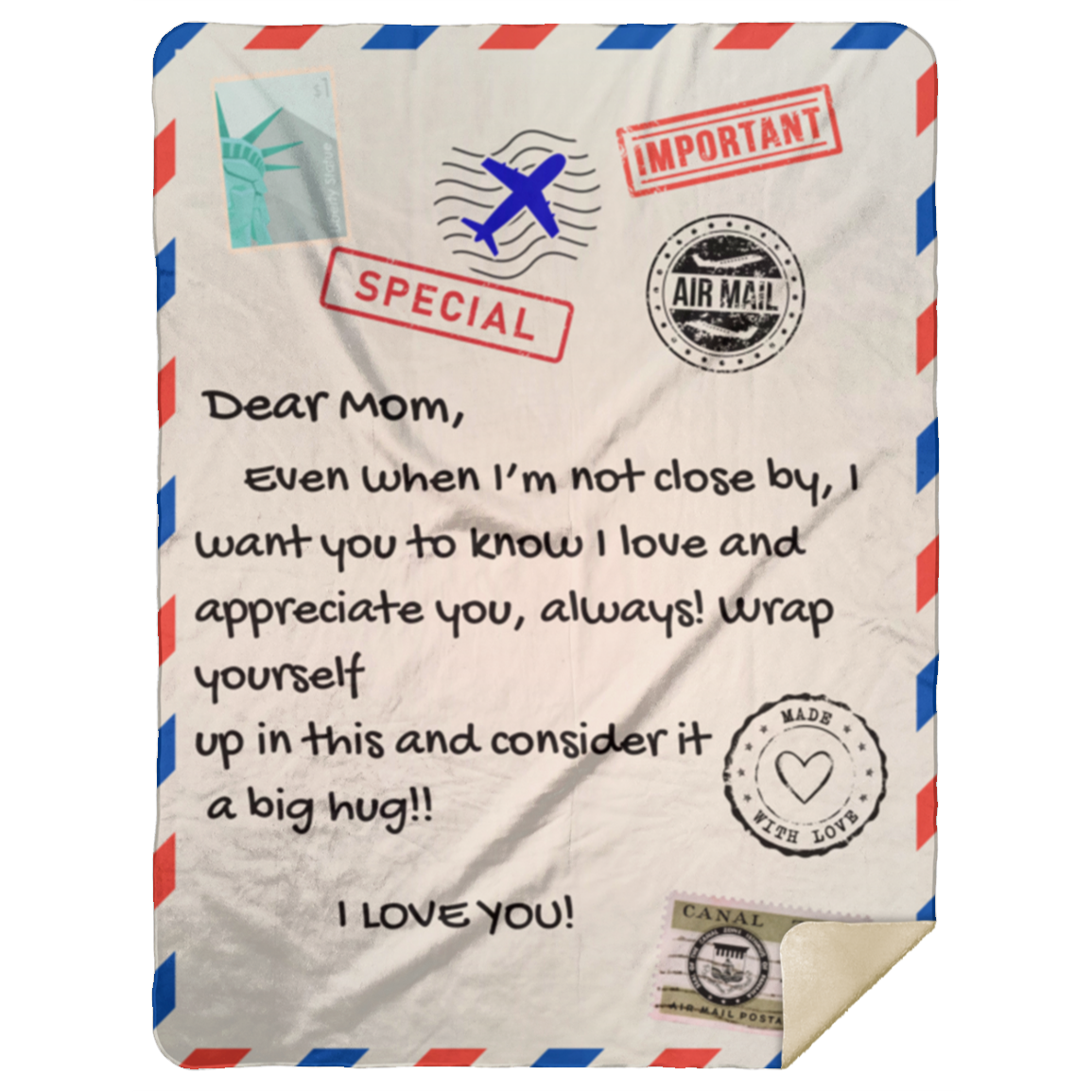 To Mom Letter Blanket| Gifts for Mom| Gifts from Daughter| Blanket Letter to Mom| Long Distance Mom and Daughter| Minky Blanket