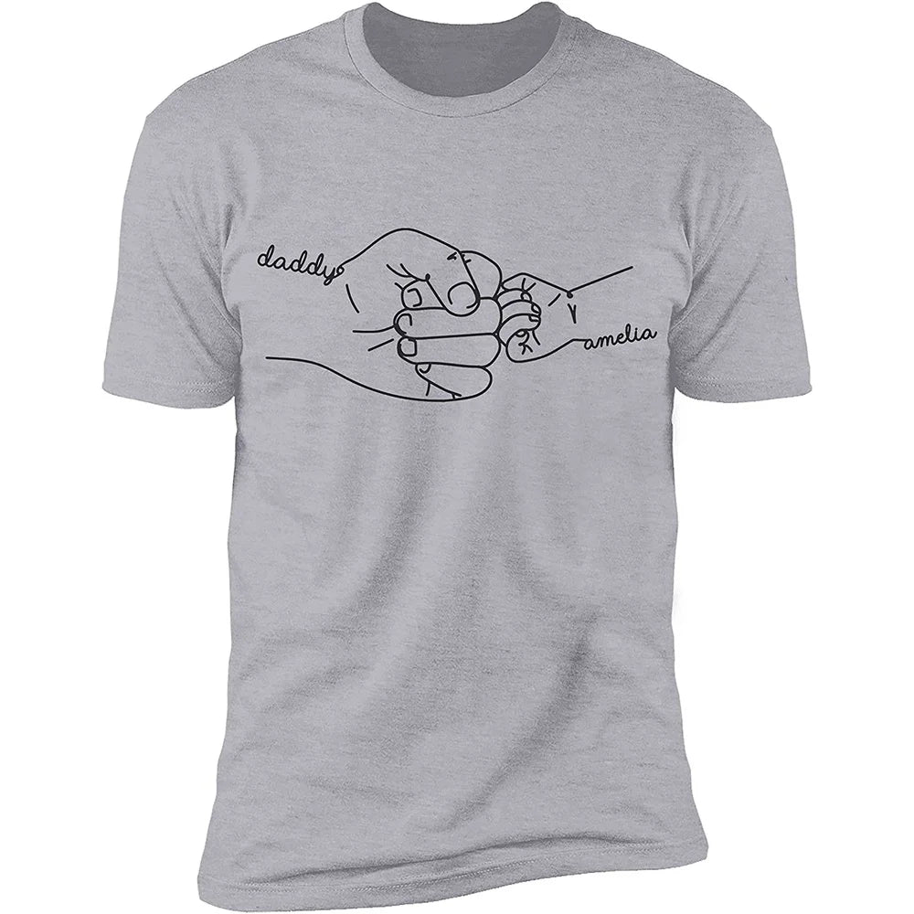 Custom Father's Day Shirt: Fist Bump Design for Dad & Child, Personalized Grandpa Tee