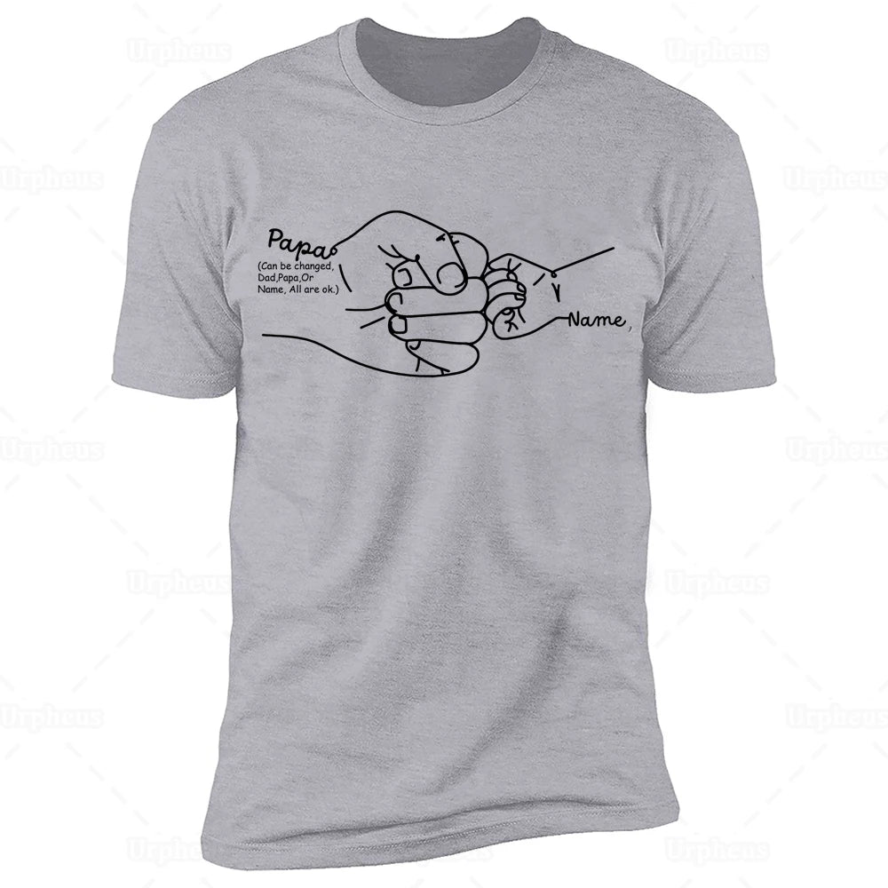 Custom Father's Day Shirt: Fist Bump Design for Dad & Child, Personalized Grandpa Tee