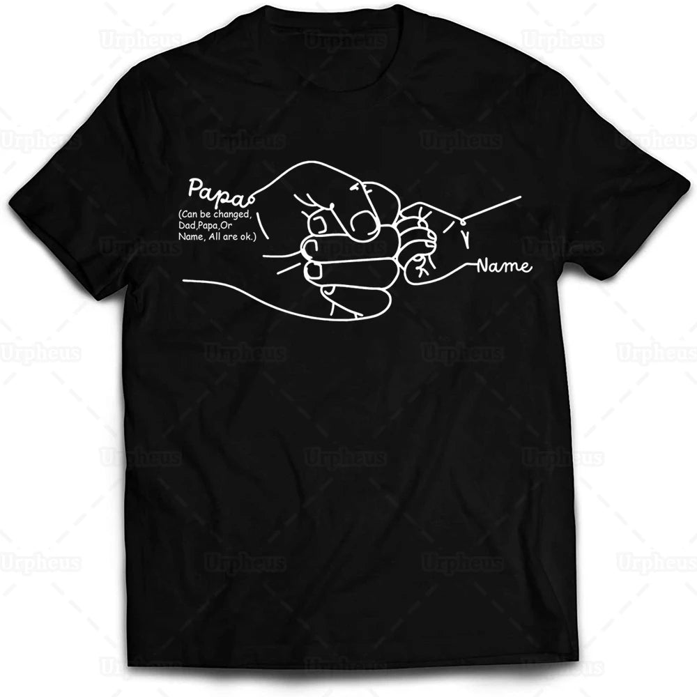 Custom Father's Day Shirt: Fist Bump Design for Dad & Child, Personalized Grandpa Tee